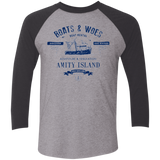 T-Shirts Premium Heather/ Vintage Black / X-Small BOATS & WOES Men's Triblend 3/4 Sleeve