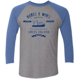 T-Shirts Premium Heather/ Vintage Royal / X-Small BOATS & WOES Men's Triblend 3/4 Sleeve
