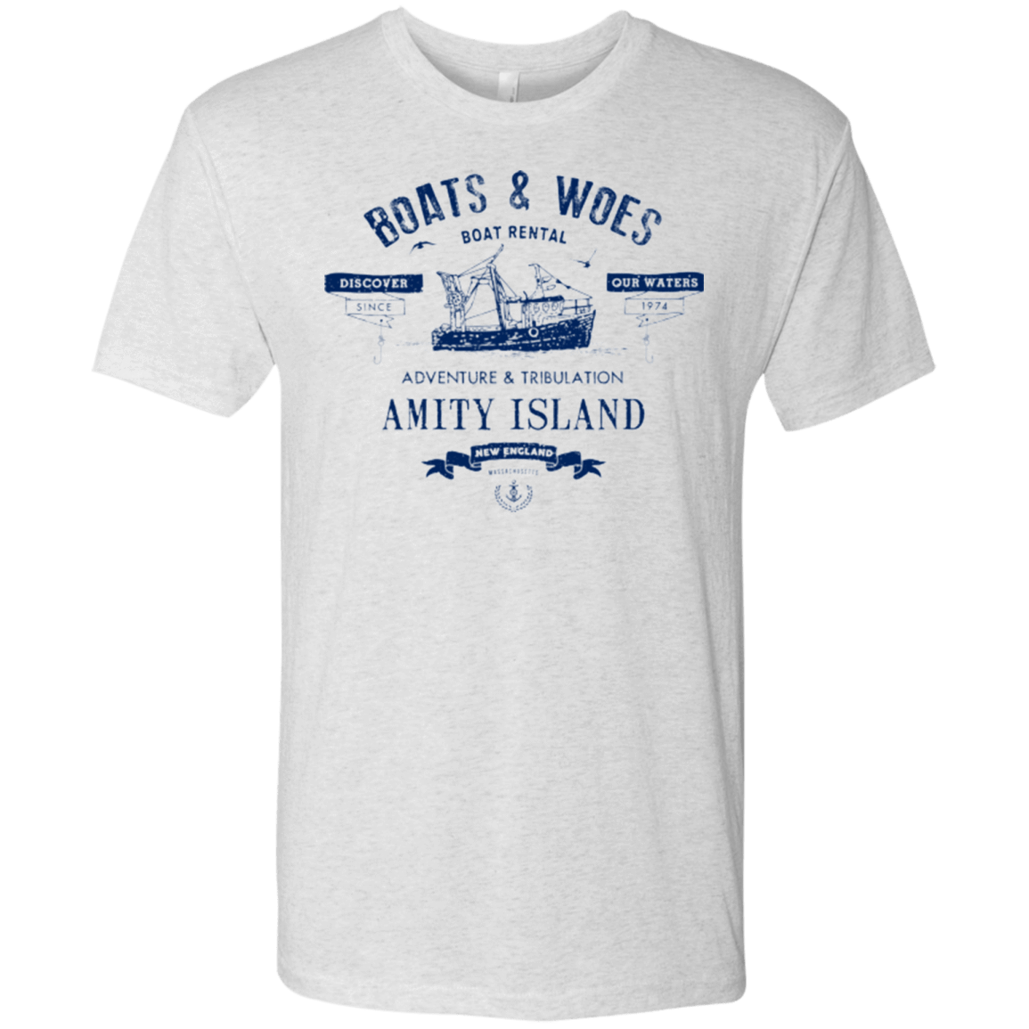 T-Shirts Heather White / Small BOATS & WOES Men's Triblend T-Shirt