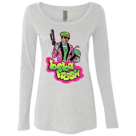 T-Shirts Heather White / Small Boba Fresh Women's Triblend Long Sleeve Shirt