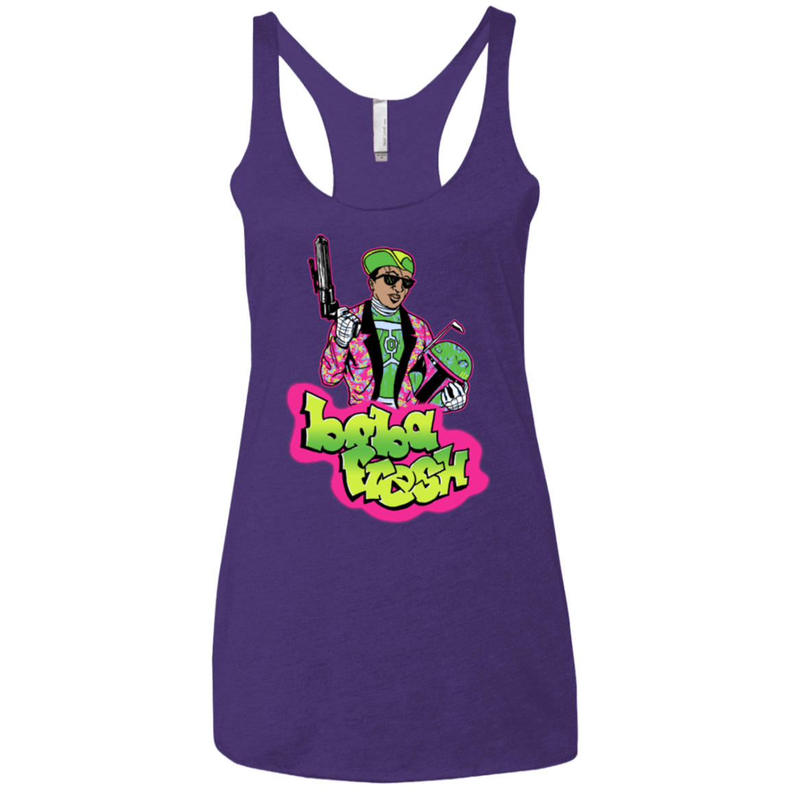 T-Shirts Purple / X-Small Boba Fresh Women's Triblend Racerback Tank