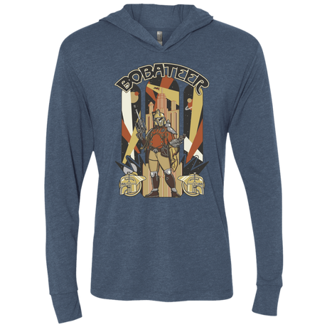 T-Shirts Indigo / X-Small Bobateer Triblend Long Sleeve Hoodie Tee