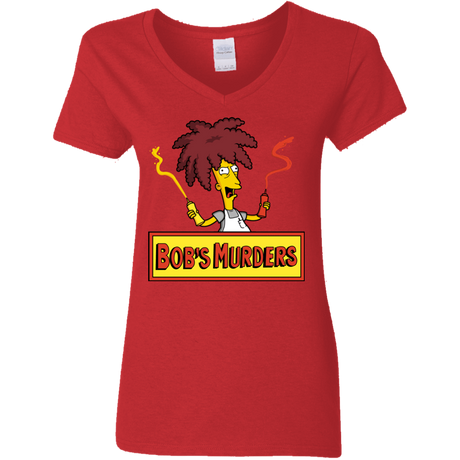 T-Shirts Red / S Bobs Murders Women's V-Neck T-Shirt