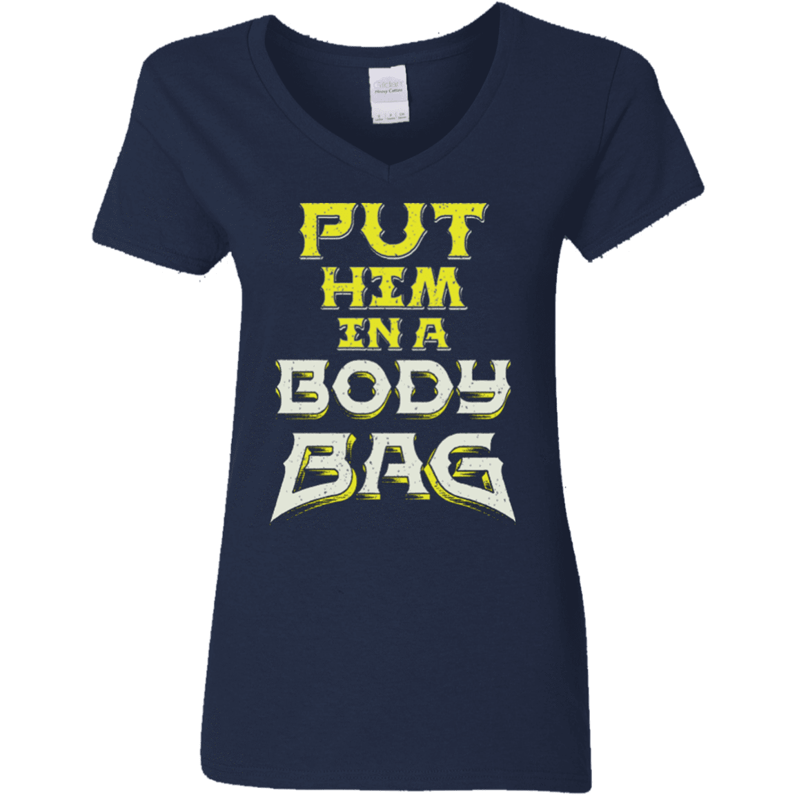 T-Shirts Navy / S BODY BAG Women's V-Neck T-Shirt