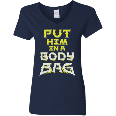 T-Shirts Navy / S BODY BAG Women's V-Neck T-Shirt