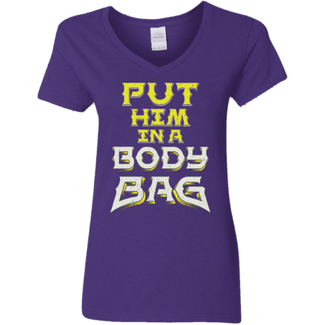 T-Shirts Purple / S BODY BAG Women's V-Neck T-Shirt