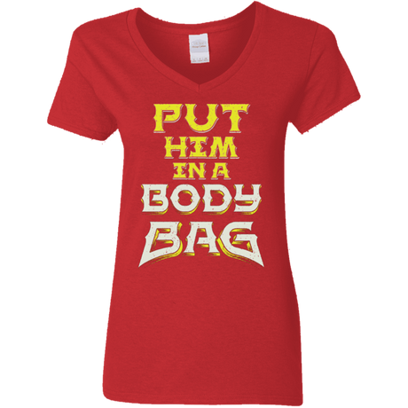 T-Shirts Red / S BODY BAG Women's V-Neck T-Shirt