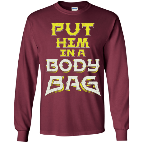 T-Shirts Maroon / YS BODY BAG Youth Long Sleeve T-Shirt