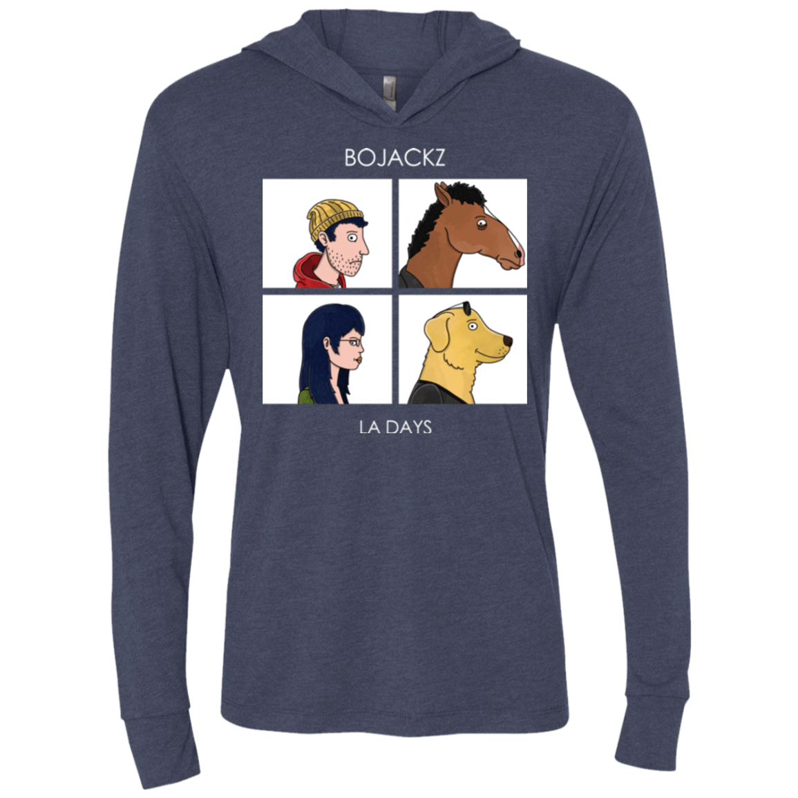 T-Shirts Vintage Navy / X-Small Bojackz Triblend Long Sleeve Hoodie Tee