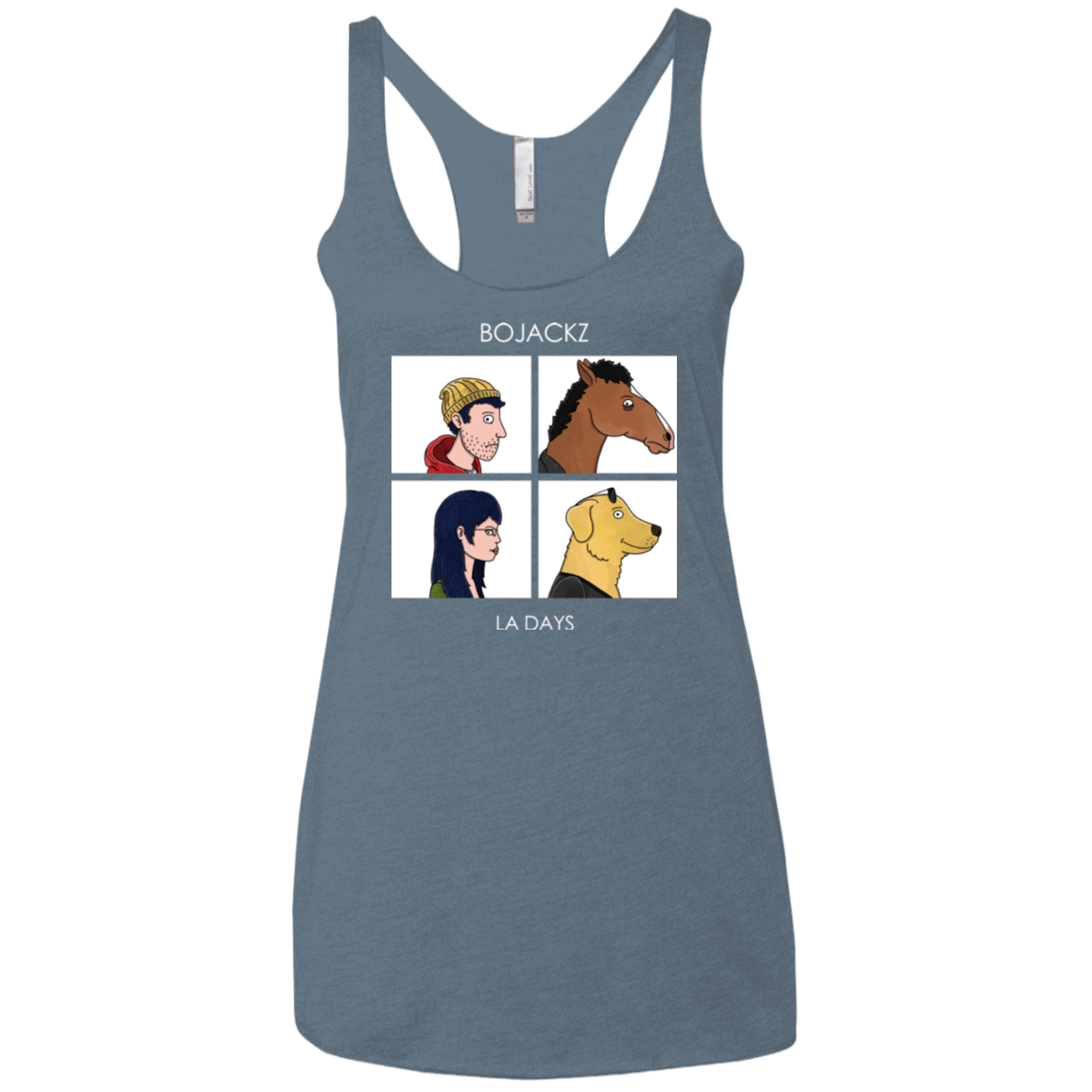 T-Shirts Indigo / X-Small Bojackz Women's Triblend Racerback Tank
