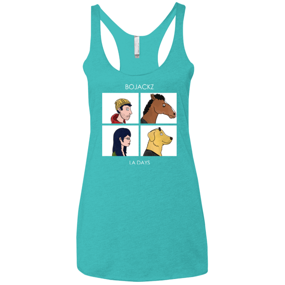 T-Shirts Tahiti Blue / X-Small Bojackz Women's Triblend Racerback Tank