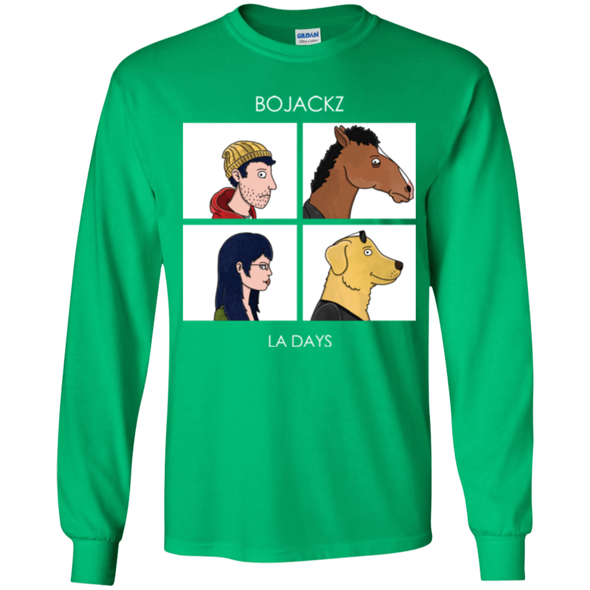 T-Shirts Irish Green / YS Bojackz Youth Long Sleeve T-Shirt