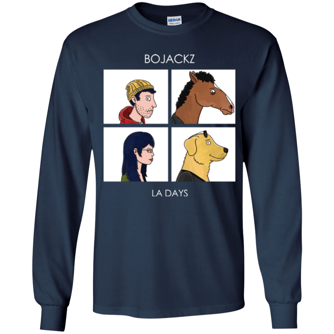 T-Shirts Navy / YS Bojackz Youth Long Sleeve T-Shirt