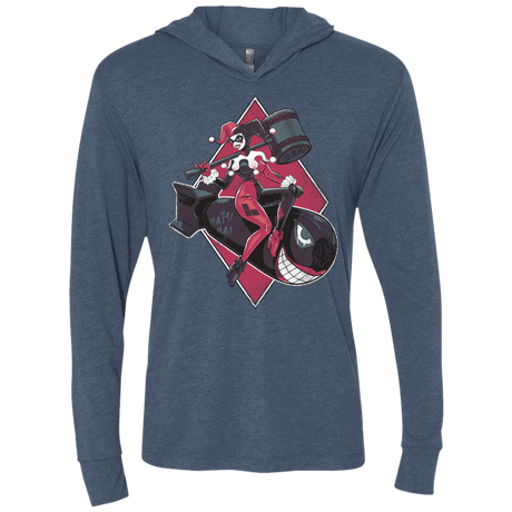 T-Shirts Indigo / X-Small Bombs Away Triblend Long Sleeve Hoodie Tee