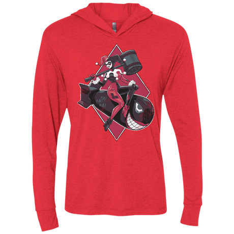 T-Shirts Vintage Red / X-Small Bombs Away Triblend Long Sleeve Hoodie Tee