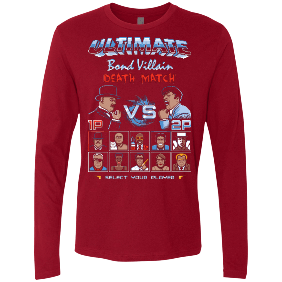 T-Shirts Cardinal / Small Bond Villain Death Match Men's Premium Long Sleeve