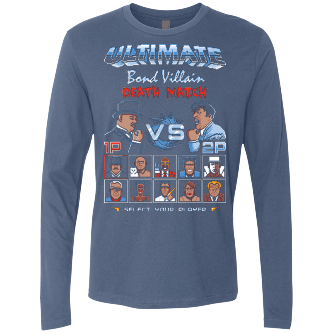 T-Shirts Indigo / Small Bond Villain Death Match Men's Premium Long Sleeve