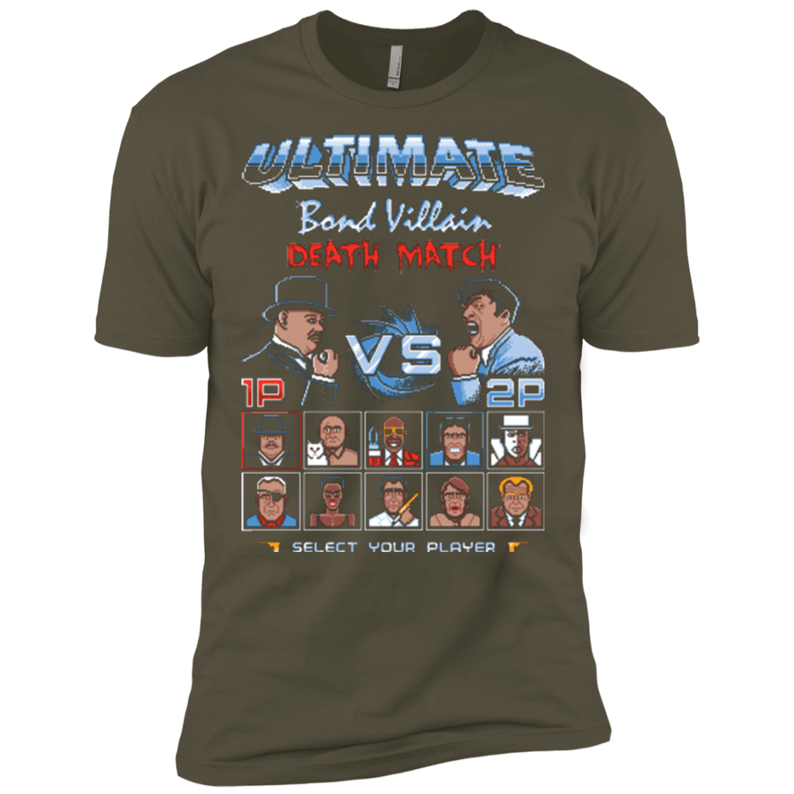 T-Shirts Military Green / X-Small Bond Villain Death Match Men's Premium T-Shirt