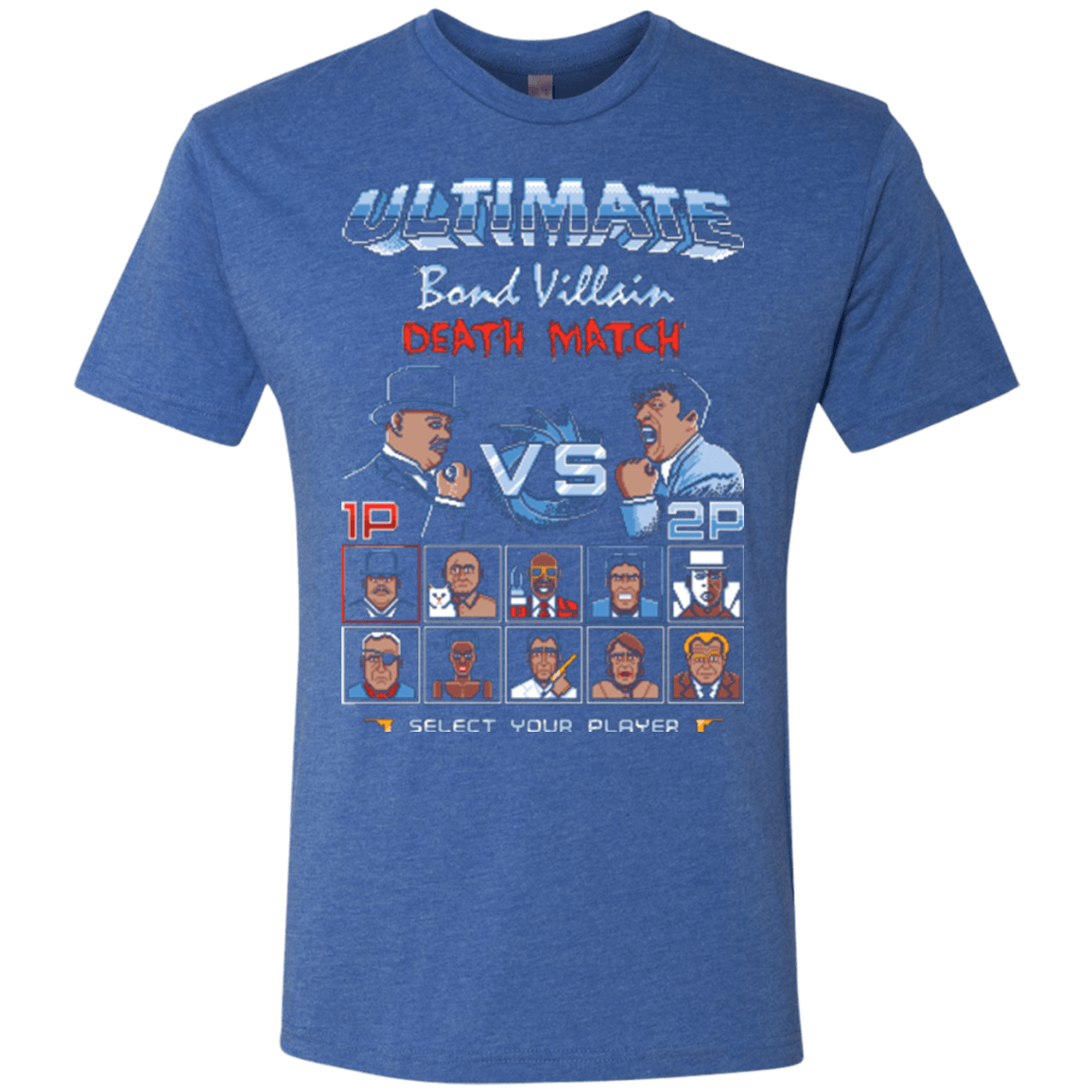 T-Shirts Vintage Royal / Small Bond Villain Death Match Men's Triblend T-Shirt
