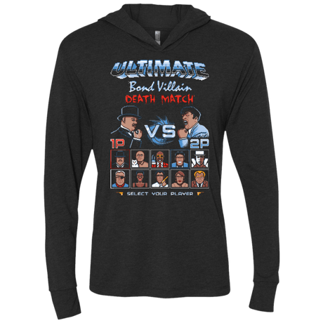 T-Shirts Vintage Black / X-Small Bond Villain Death Match Triblend Long Sleeve Hoodie Tee