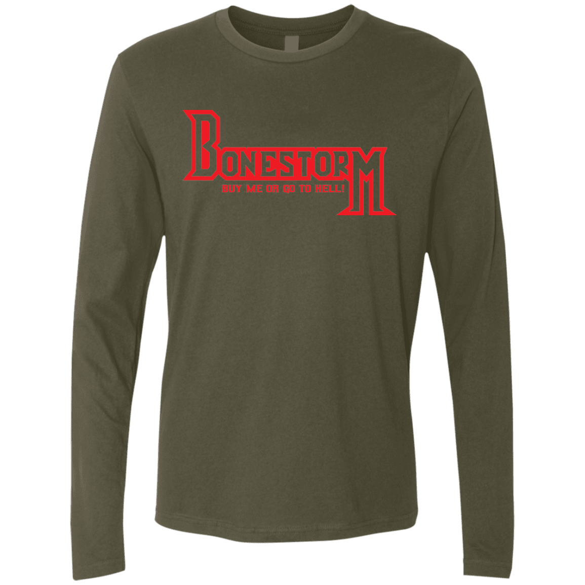 T-Shirts Military Green / S BONESTORM Men's Premium Long Sleeve
