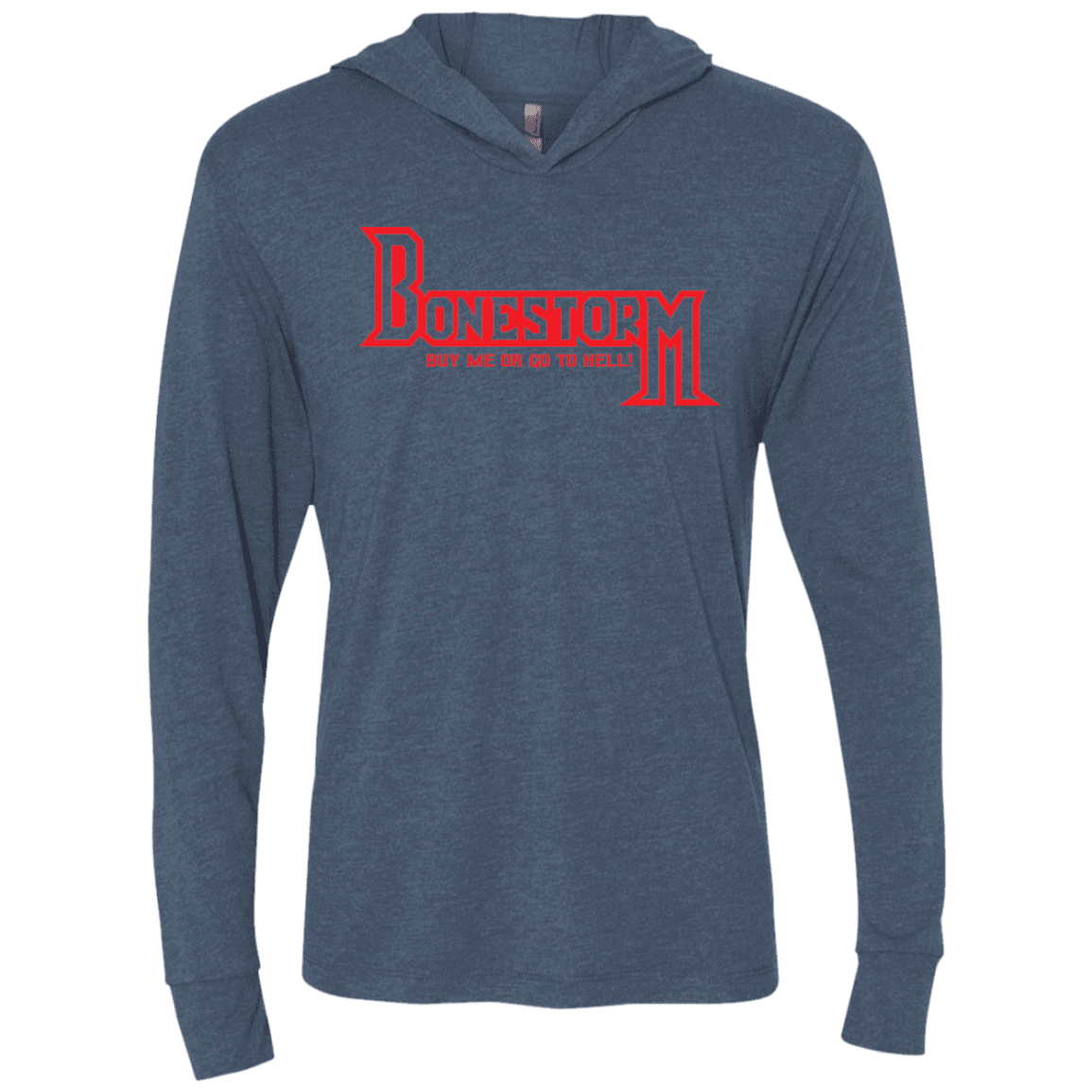 T-Shirts Indigo / X-Small BONESTORM Triblend Long Sleeve Hoodie Tee