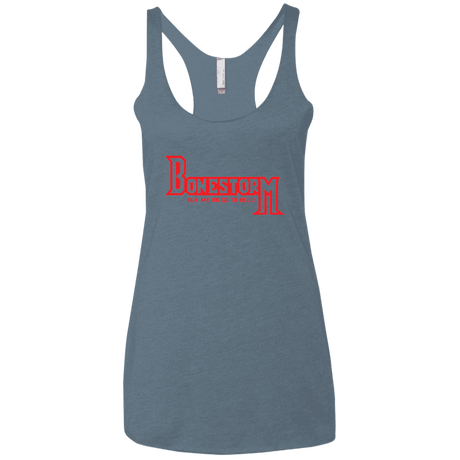 T-Shirts Indigo / X-Small BONESTORM Women's Triblend Racerback Tank