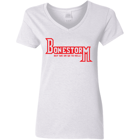 T-Shirts White / S BONESTORM Women's V-Neck T-Shirt