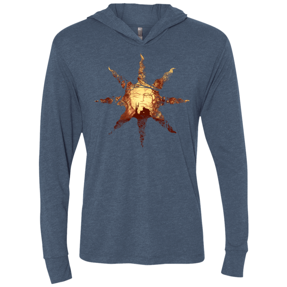 T-Shirts Indigo / X-Small Bonfire Triblend Long Sleeve Hoodie Tee