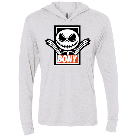 T-Shirts Heather White / X-Small BONY Triblend Long Sleeve Hoodie Tee