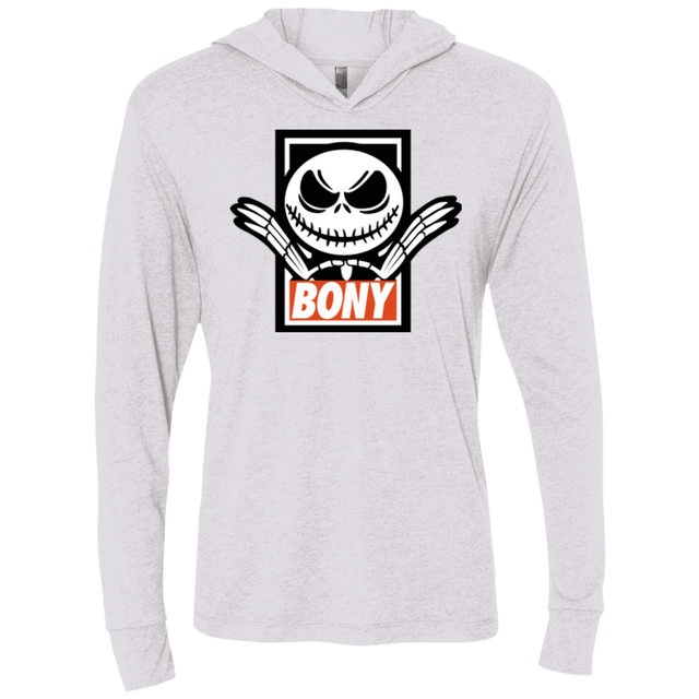 T-Shirts Heather White / X-Small BONY Triblend Long Sleeve Hoodie Tee