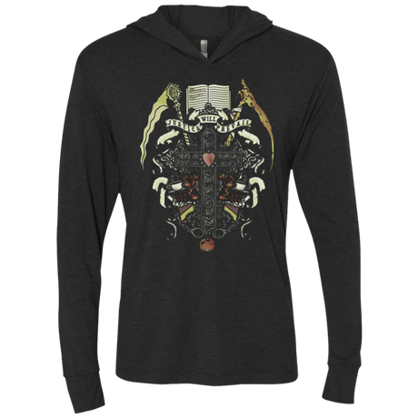 T-Shirts Vintage Black / X-Small Book of Death Triblend Long Sleeve Hoodie Tee