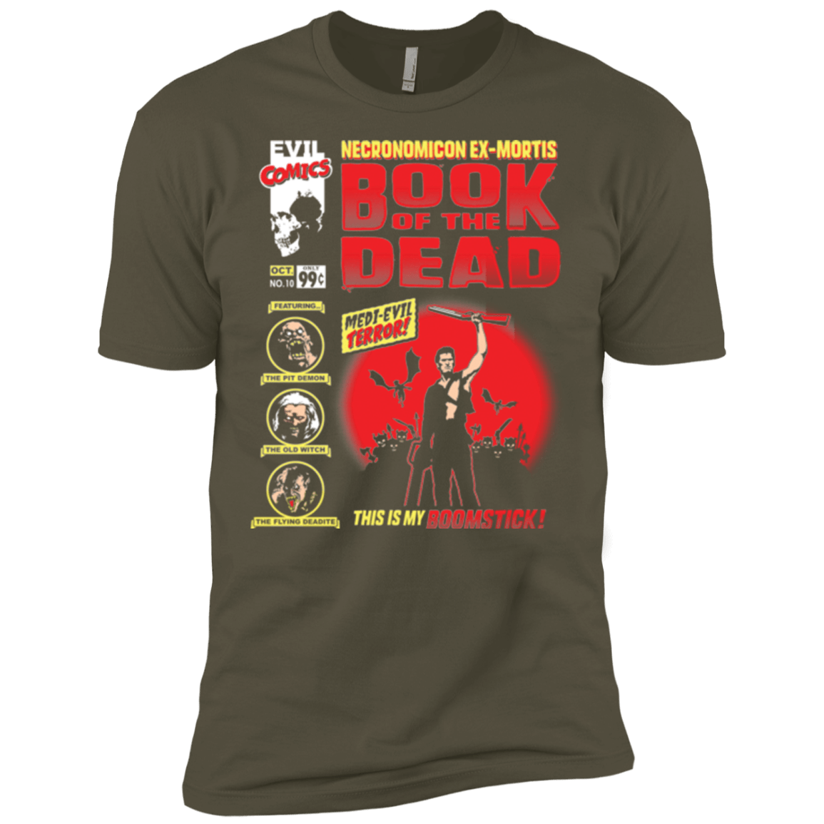T-Shirts Military Green / X-Small Book Of The Dead Men's Premium T-Shirt