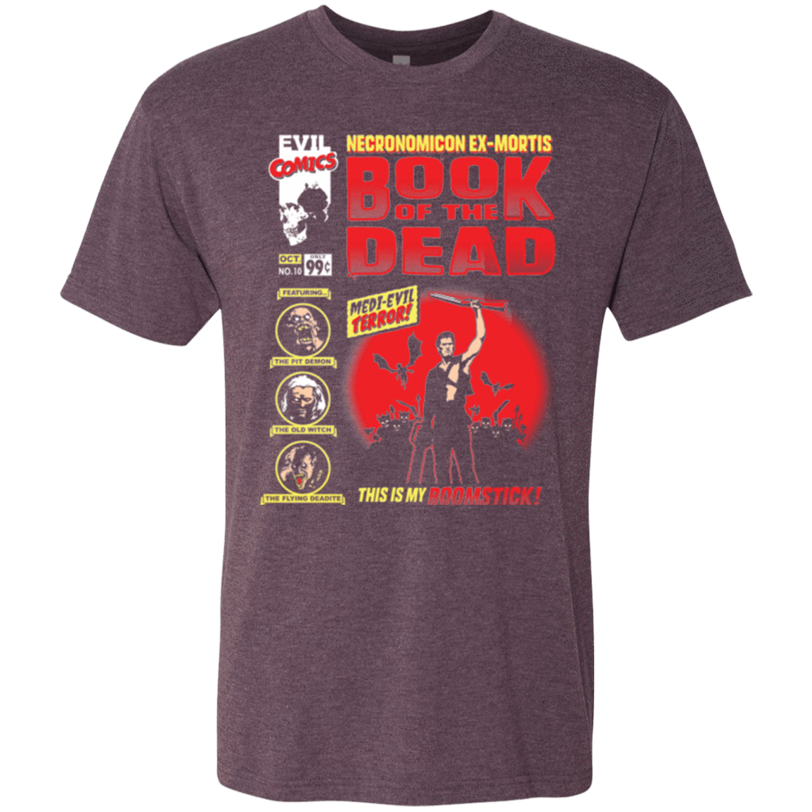 T-Shirts Vintage Purple / Small Book Of The Dead Men's Triblend T-Shirt
