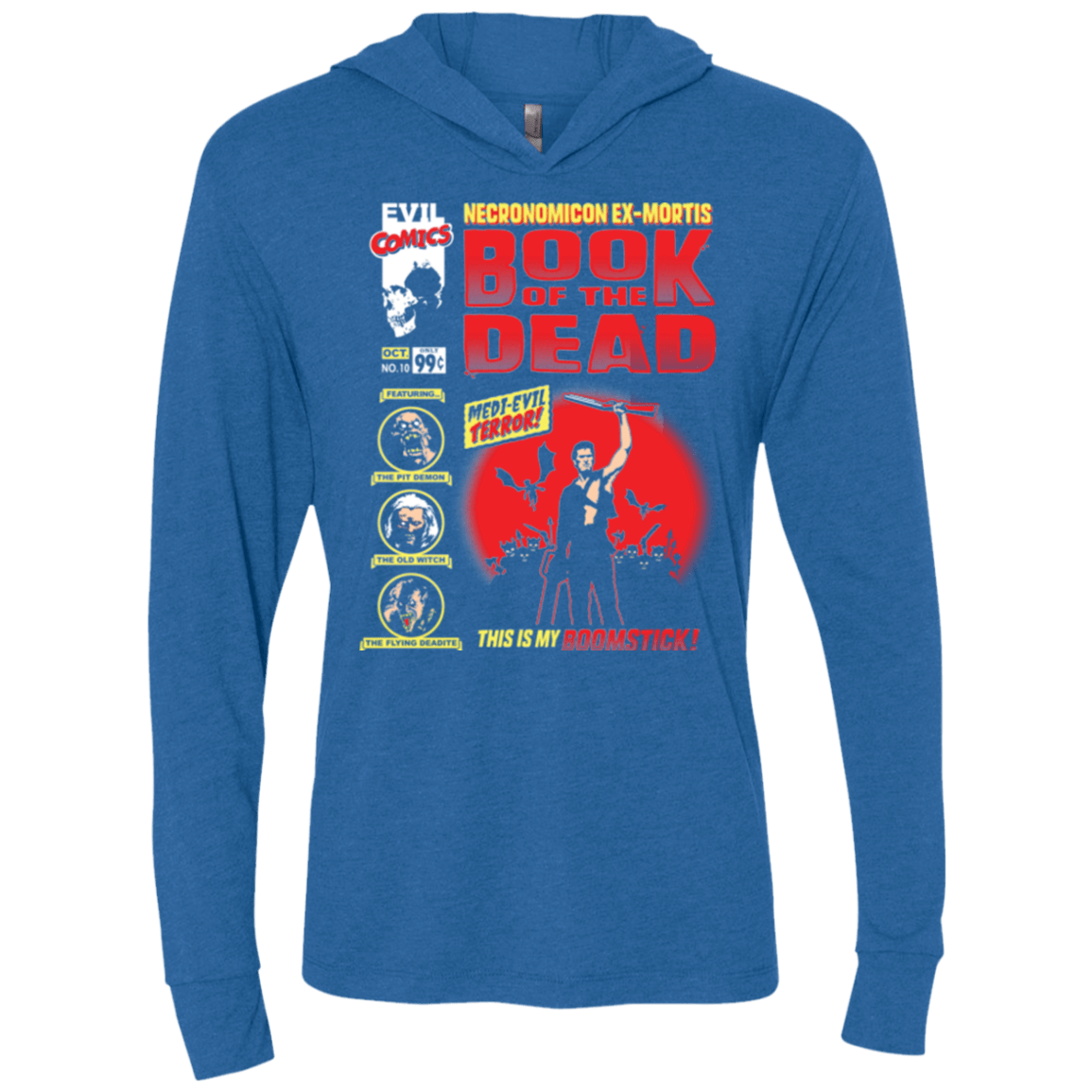 T-Shirts Vintage Royal / X-Small Book Of The Dead Triblend Long Sleeve Hoodie Tee