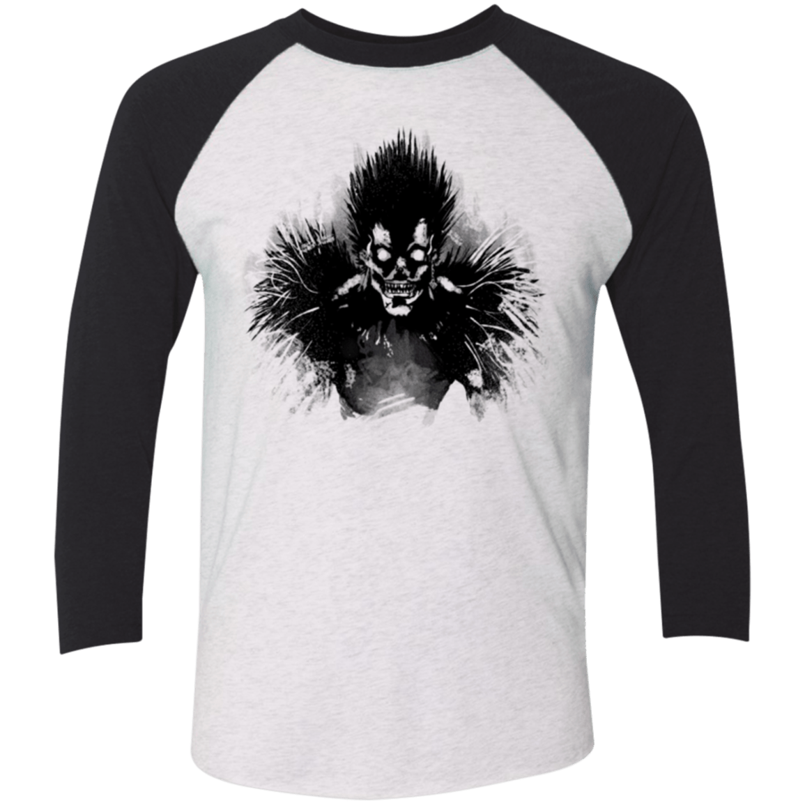 T-Shirts Heather White/Vintage Black / X-Small Bored Shinigami Men's Triblend 3/4 Sleeve