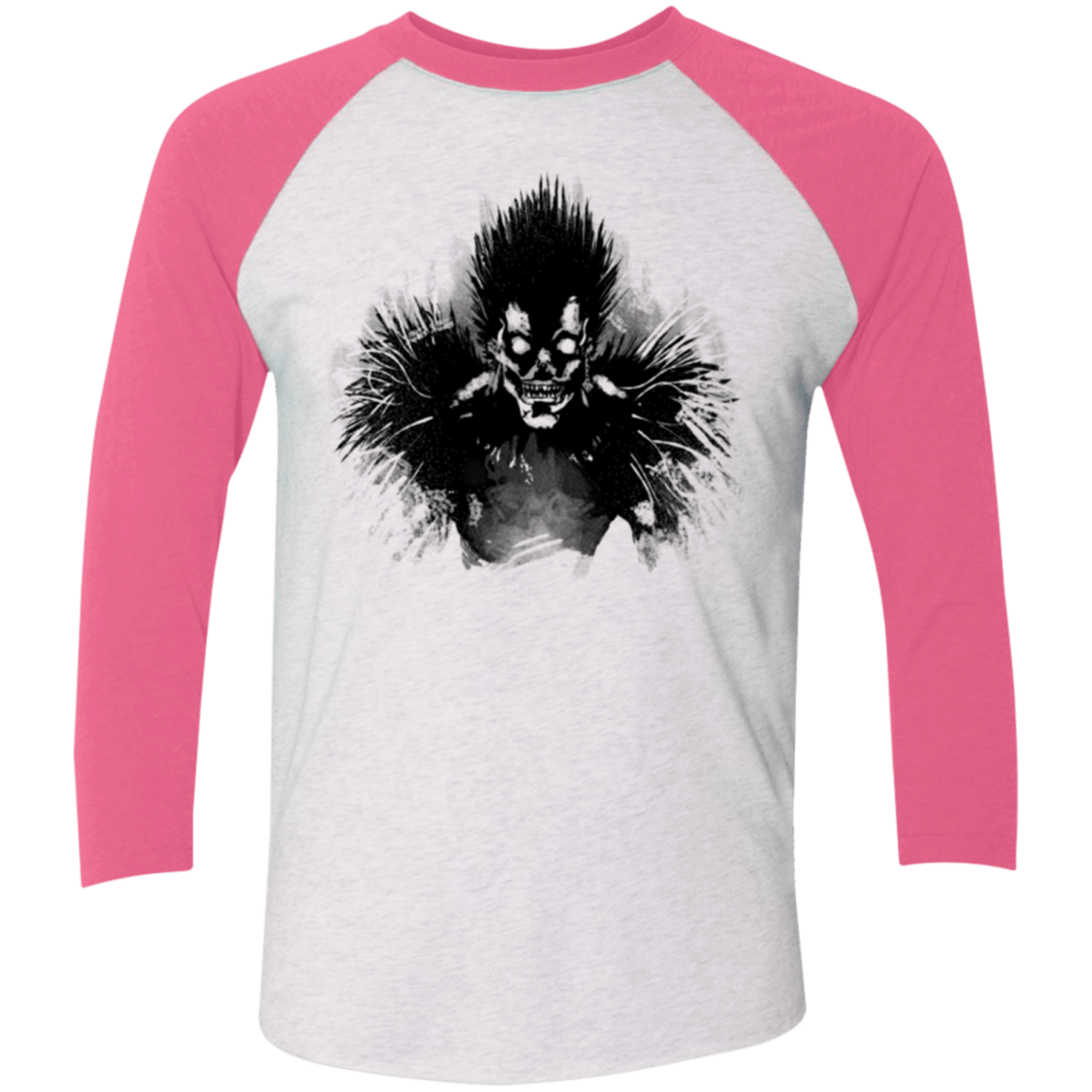 T-Shirts Heather White/Vintage Pink / X-Small Bored Shinigami Men's Triblend 3/4 Sleeve