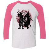 T-Shirts Heather White/Vintage Pink / X-Small Born Enemies Men's Triblend 3/4 Sleeve