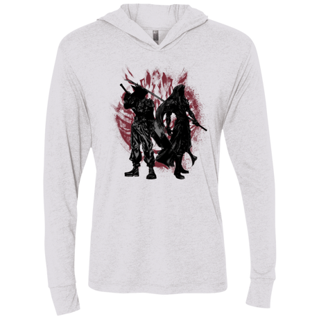 T-Shirts Heather White / X-Small Born Enemies Triblend Long Sleeve Hoodie Tee