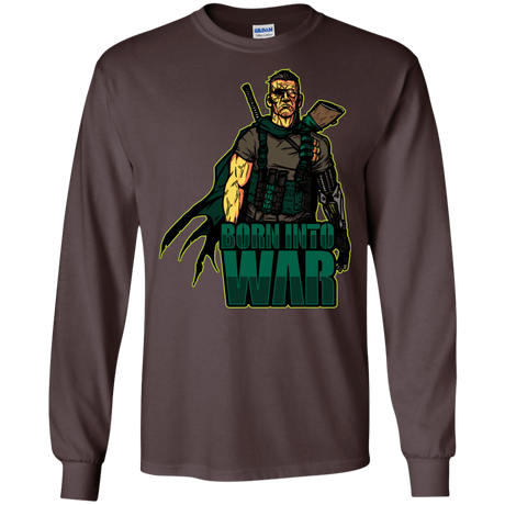 T-Shirts Dark Chocolate / S Born Into War Men's Long Sleeve T-Shirt