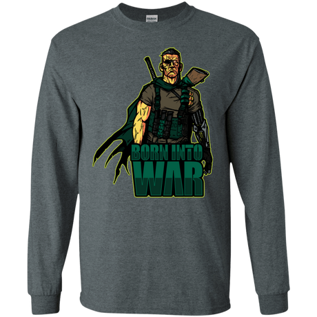 T-Shirts Dark Heather / S Born Into War Men's Long Sleeve T-Shirt