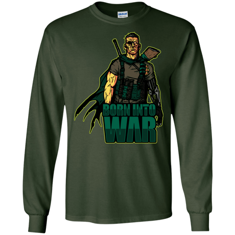 T-Shirts Forest Green / S Born Into War Men's Long Sleeve T-Shirt