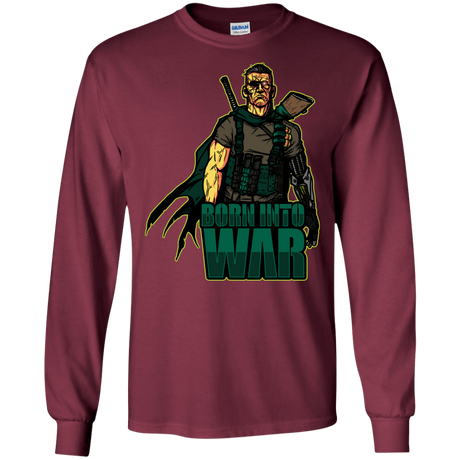 T-Shirts Maroon / S Born Into War Men's Long Sleeve T-Shirt