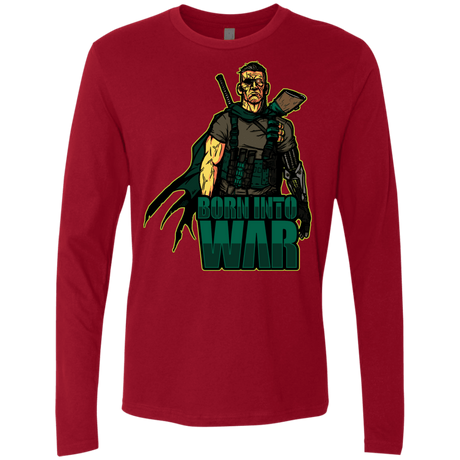 T-Shirts Cardinal / S Born Into War Men's Premium Long Sleeve