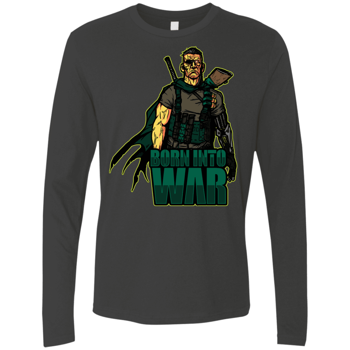 T-Shirts Heavy Metal / S Born Into War Men's Premium Long Sleeve