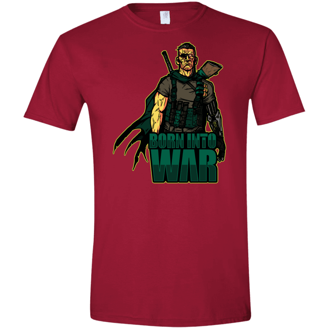 T-Shirts Cardinal Red / S Born Into War Men's Semi-Fitted Softstyle