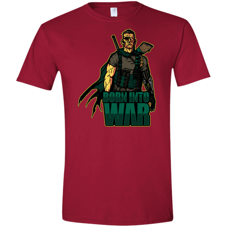 T-Shirts Cardinal Red / S Born Into War Men's Semi-Fitted Softstyle