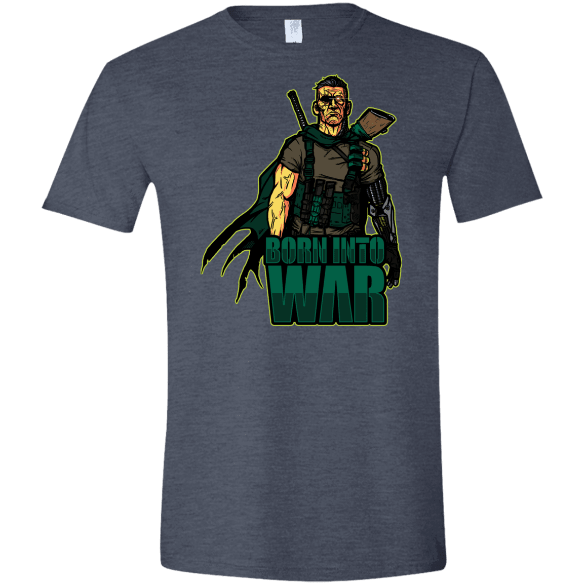 T-Shirts Heather Navy / S Born Into War Men's Semi-Fitted Softstyle