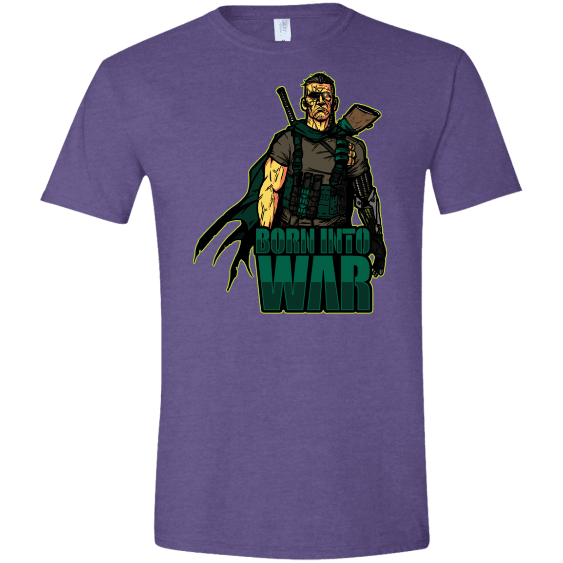 T-Shirts Heather Purple / S Born Into War Men's Semi-Fitted Softstyle