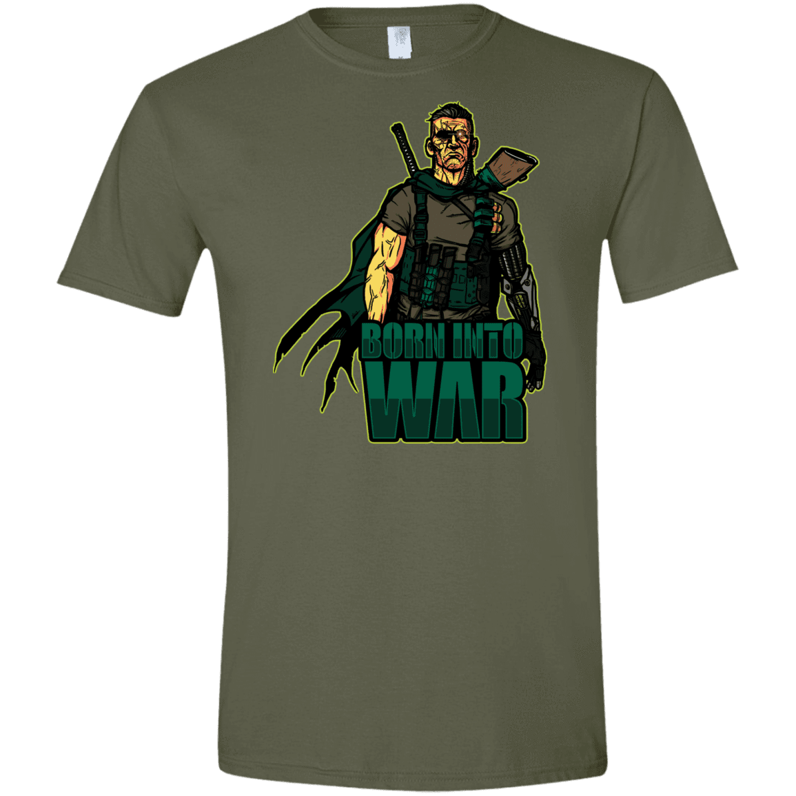 T-Shirts Military Green / S Born Into War Men's Semi-Fitted Softstyle